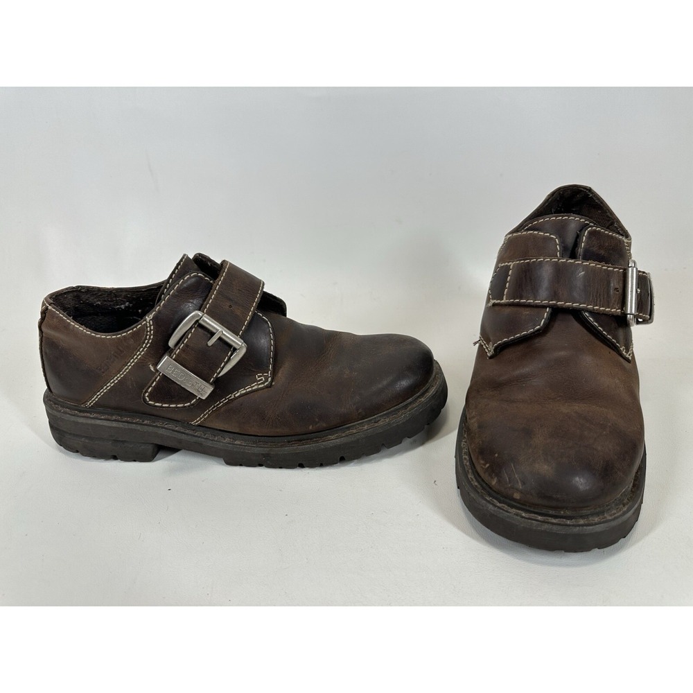 BED STU Buckle‎ Boots Chunky Y2K Mens Size 44 (10.5 US) Brown Leather